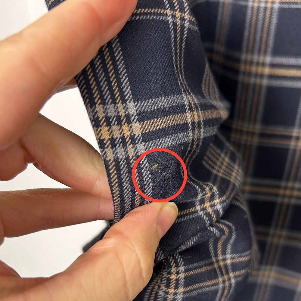 Aritzia BABATON Macauley Navy‎ Plaid Blazer 3/4 sleeve Size 10 academia career - Picture 8 of 12